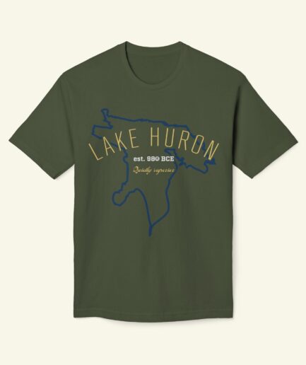 Lake Huron “Quietly Superior” T-Shirt – Funny Michigan/Ontario Great Lakes Tee
