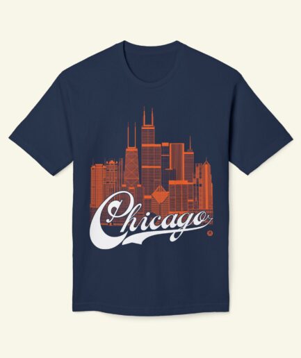 Chicago Skyline Team Colors T-Shirt – Chicago Sports-Inspired Cityscape Tee (Multiple Colorways)