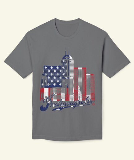 Indianapolis Skyline T-Shirt – Indy City Flag Edition | Indianapolis Architecture Tee