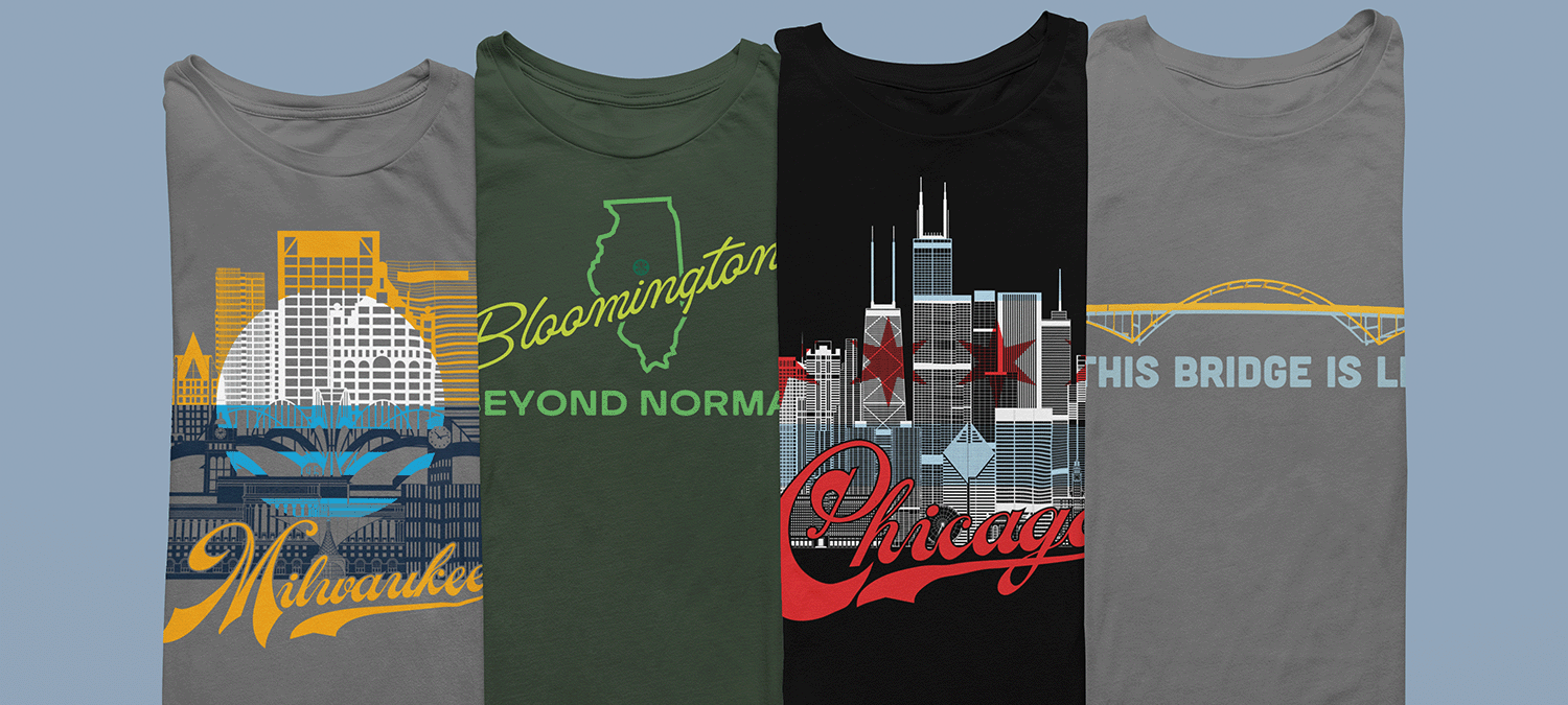 Graphic t-shirts featuring city designs
