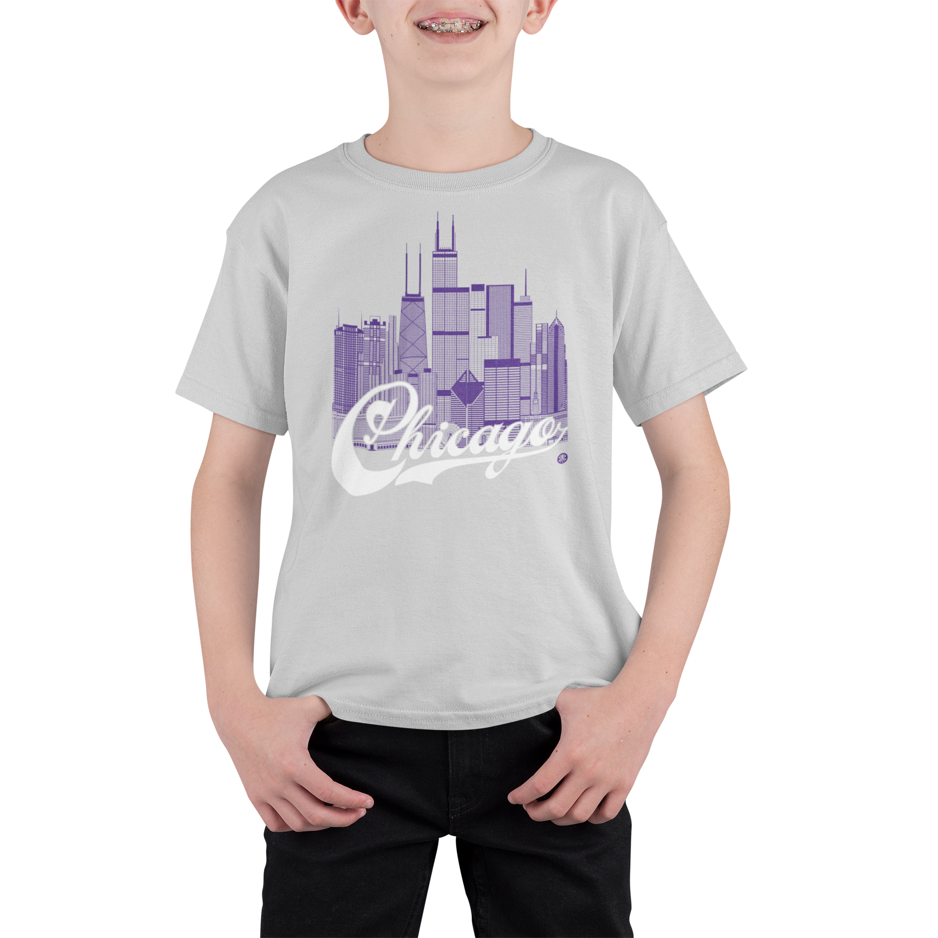 Chicago Skyline Youth T-Shirt – Campus Pride Edition | Campus Colors Kids Tee