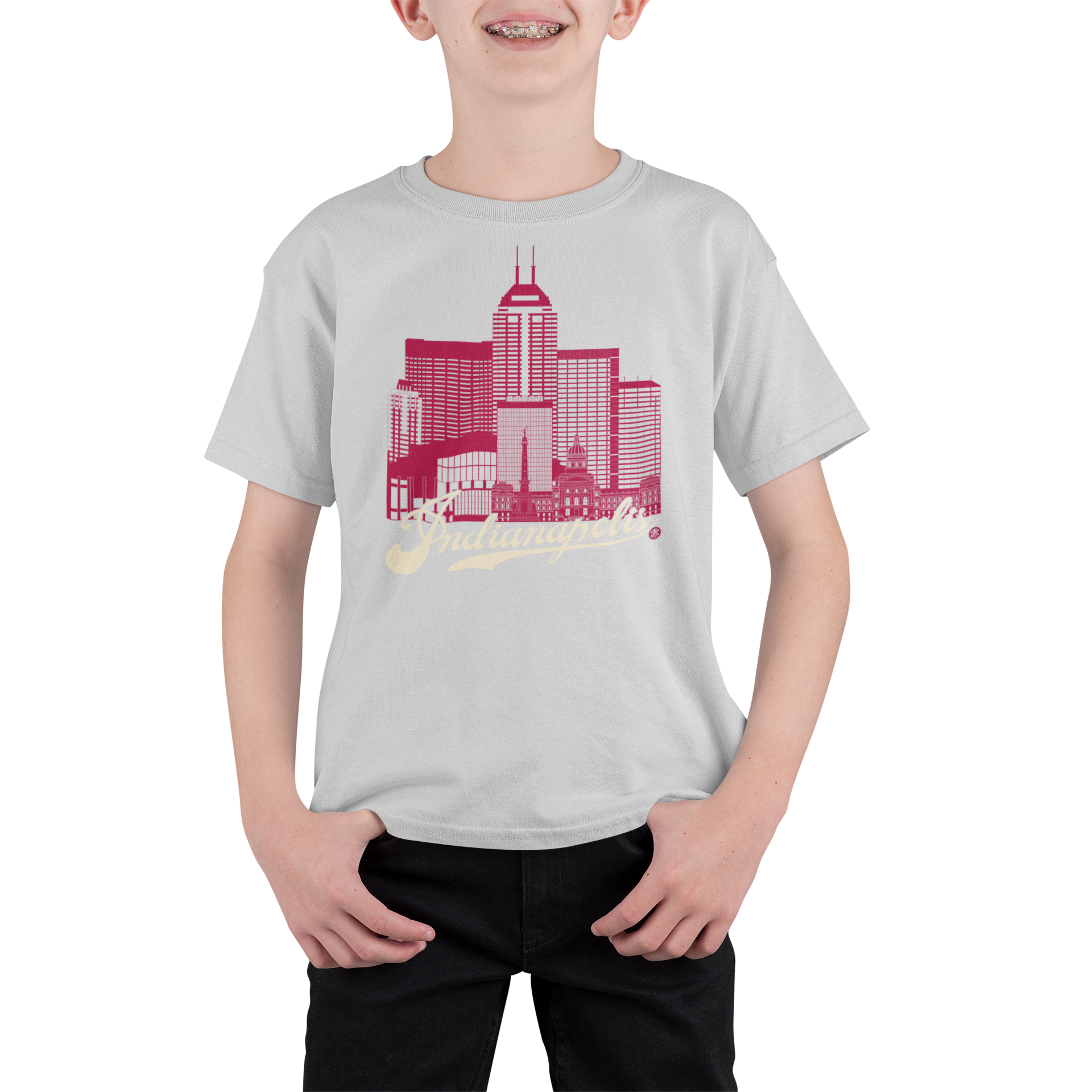 Indianapolis Skyline Youth T-Shirt – Campus Pride Edition | College Colors Kids Tee