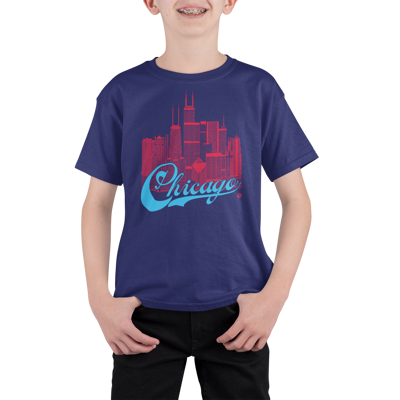 Chicago Skyline Youth T-Shirt – Campus Pride Edition | Campus Colors Kids Tee