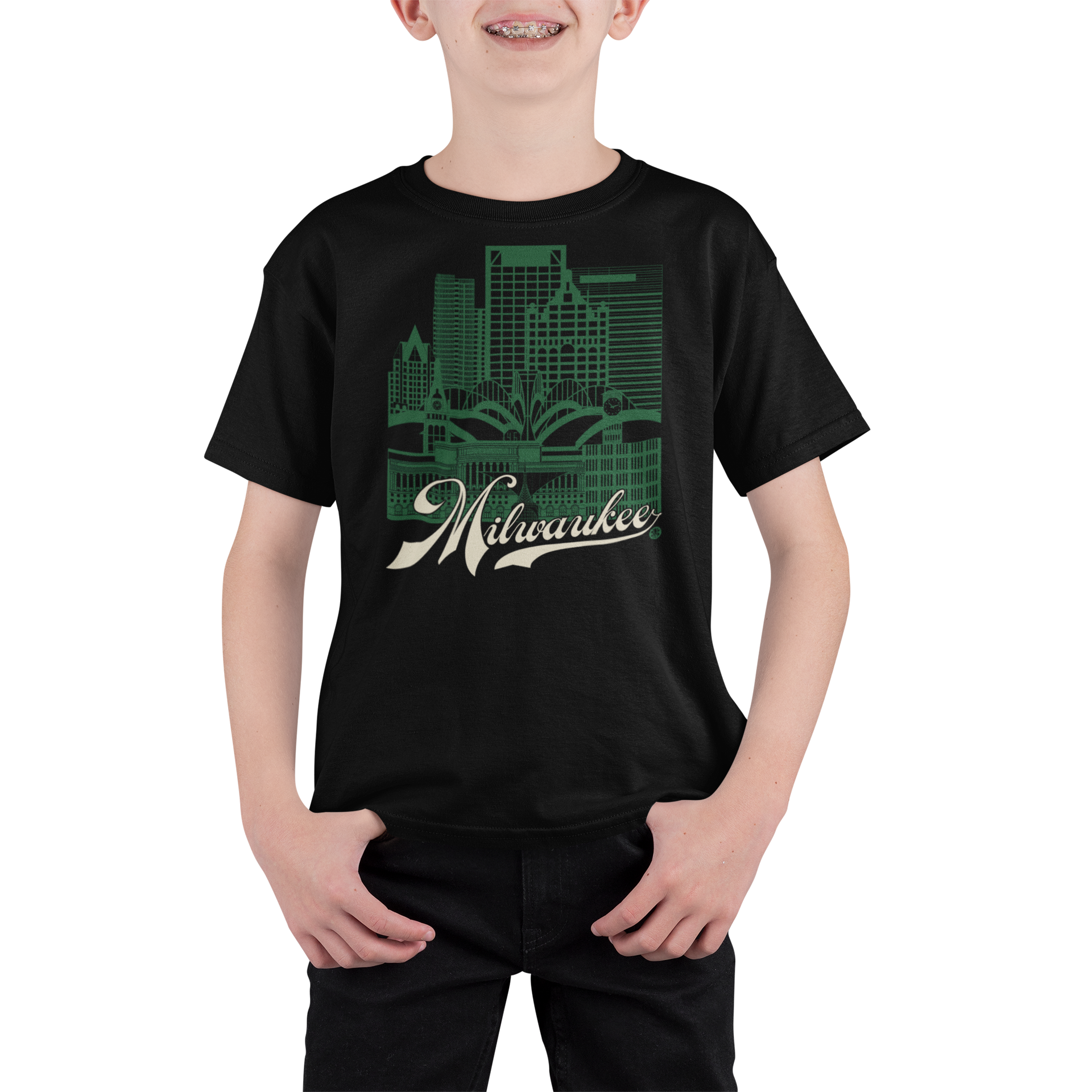 Milwaukee Skyline Youth T-Shirt – Brew City Fan Edition | Sports Colors Kids Tee