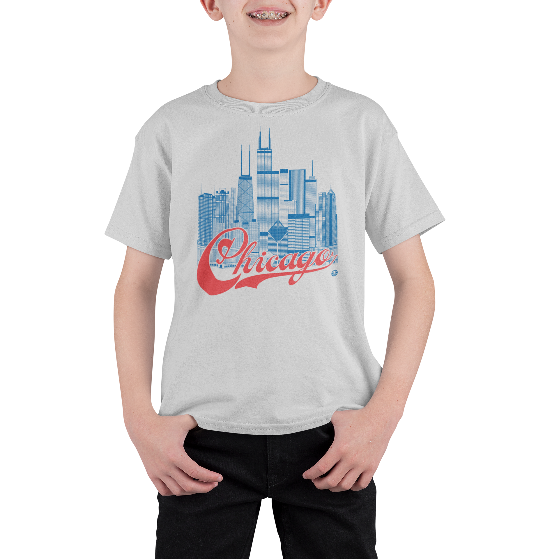 Chicago Skyline Youth T-Shirt – Flag Edition | Made in USA Kids Tee