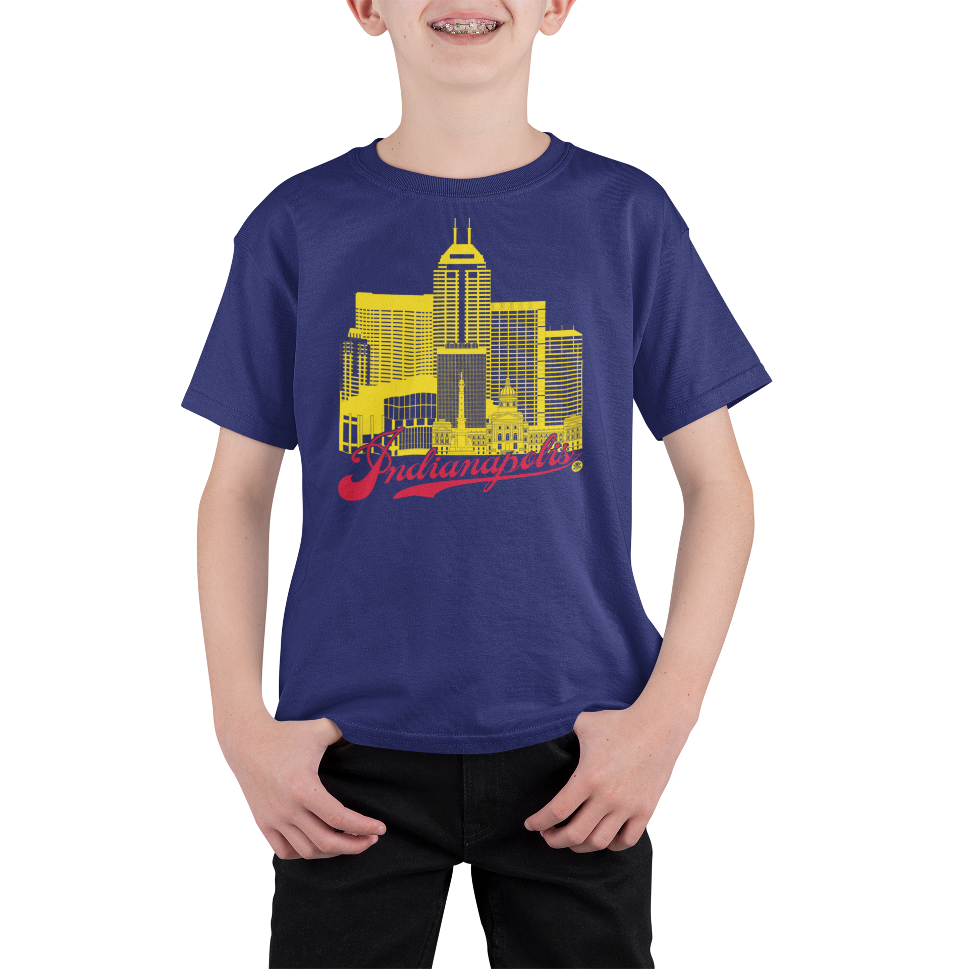 Indianapolis Skyline Youth T-Shirt – Circle City Fan Edition | Athletic Colors Tee