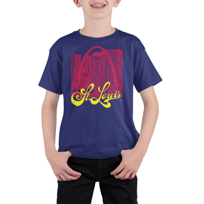 St. Louis Skyline Youth T-Shirt – Gateway City Fan Edition | Sports Colors Tee