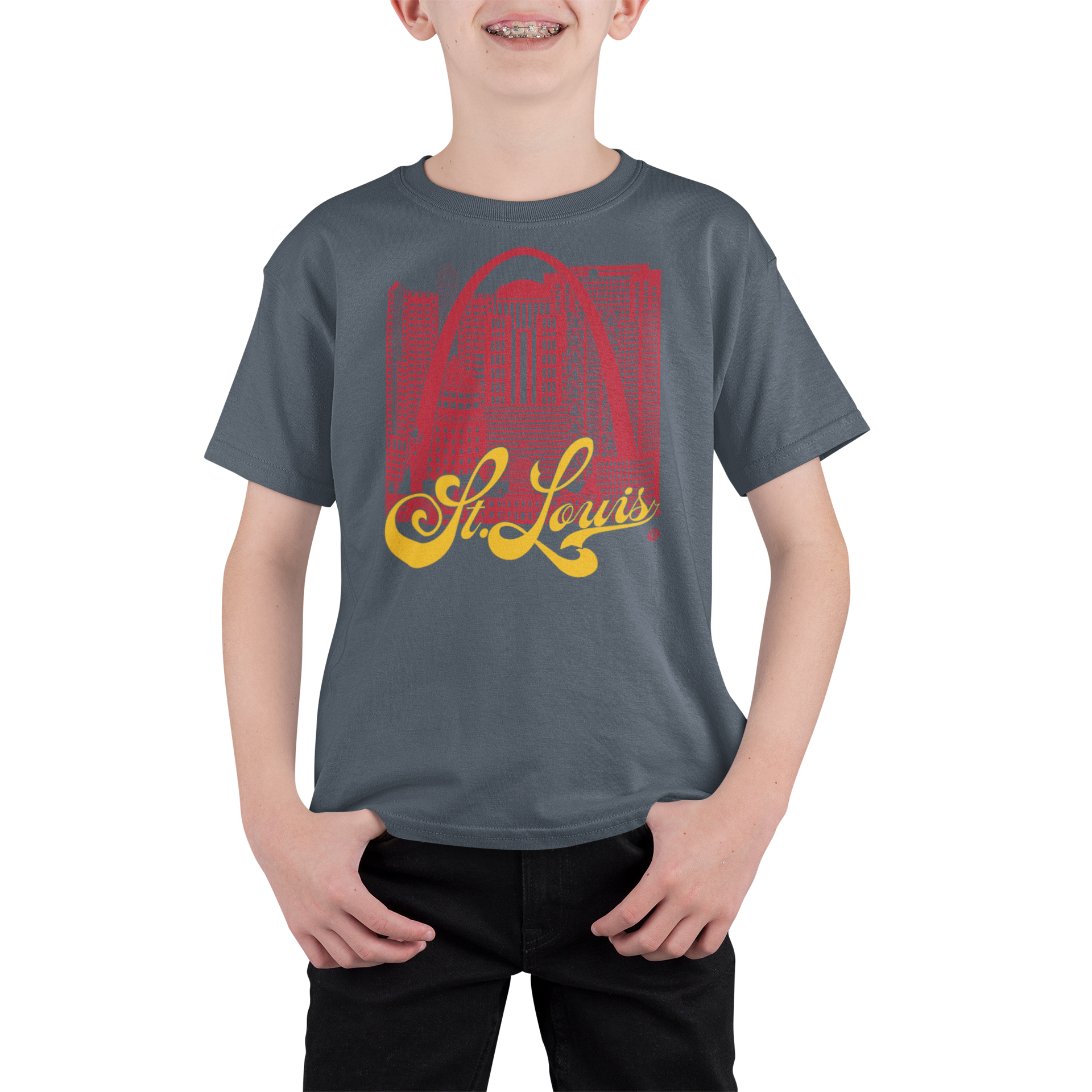 St. Louis Skyline Youth T-Shirt – Campus Pride Edition | College Colors Kids Tee
