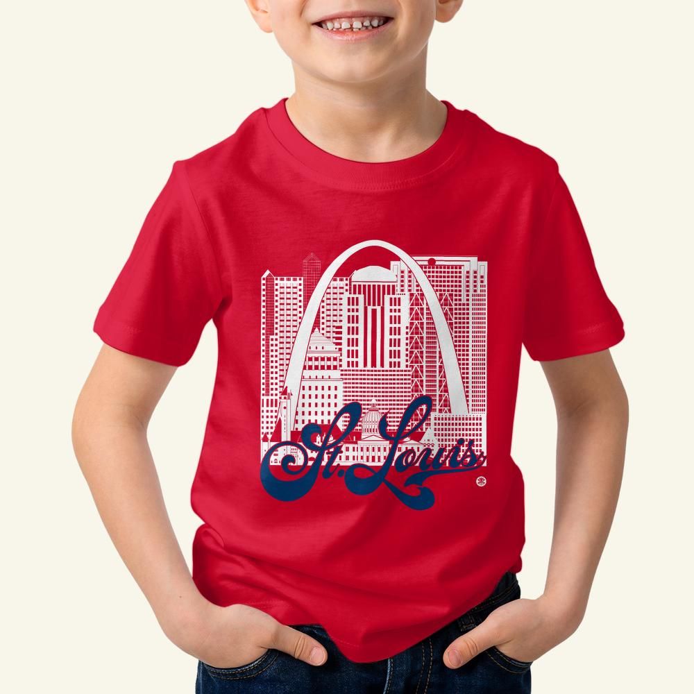 St. Louis Skyline Toddler T-Shirt – Gateway City Fan Colors Tee