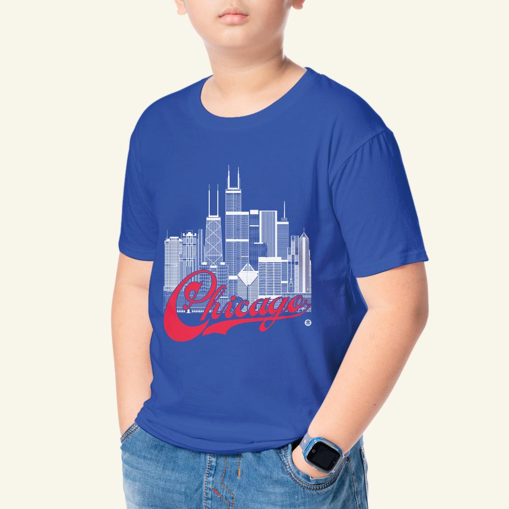 Chicago Skyline Youth T-Shirt – Chi-Town Fan Colors Tee