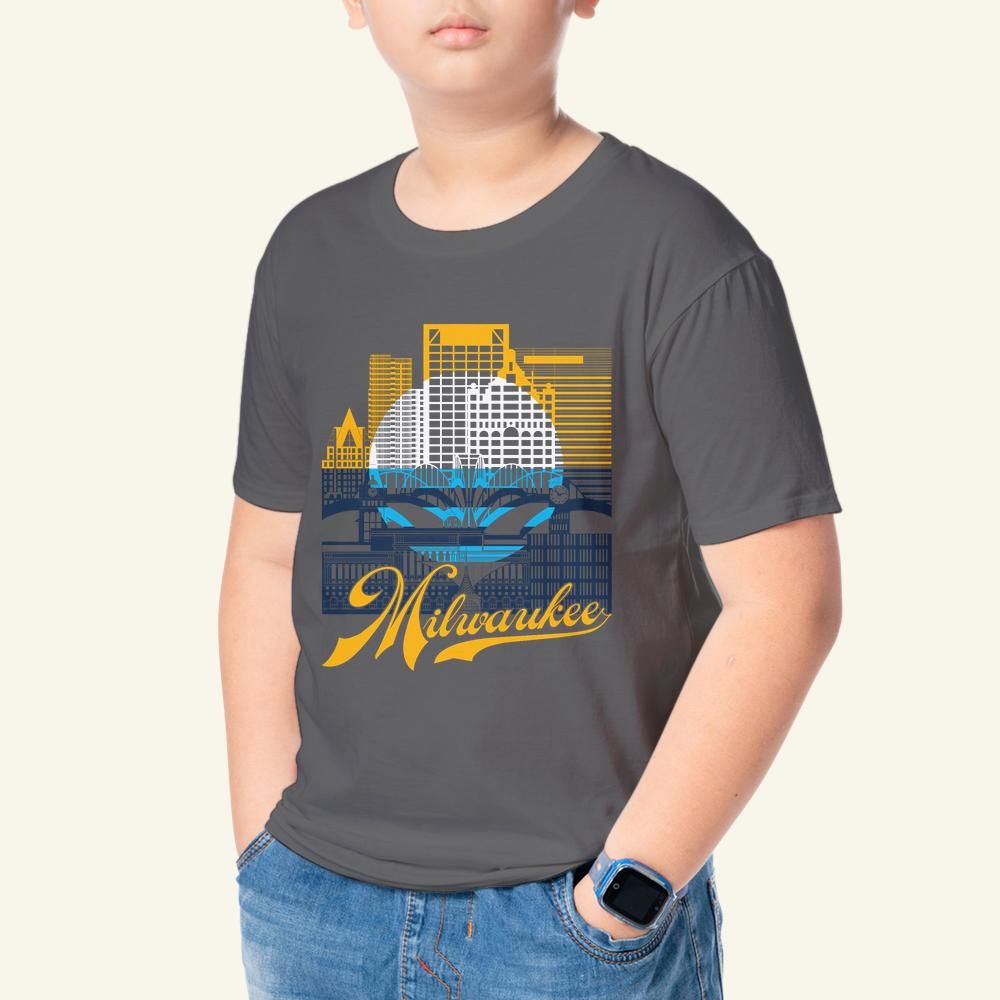 Milwaukee Skyline Kids T-Shirt – People’s Flag Colors Kids Tee