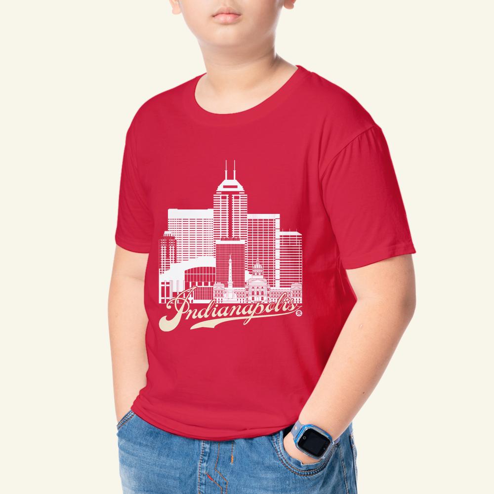 Indianapolis Skyline Kids T-Shirt – Campus Pride College Colors Tee