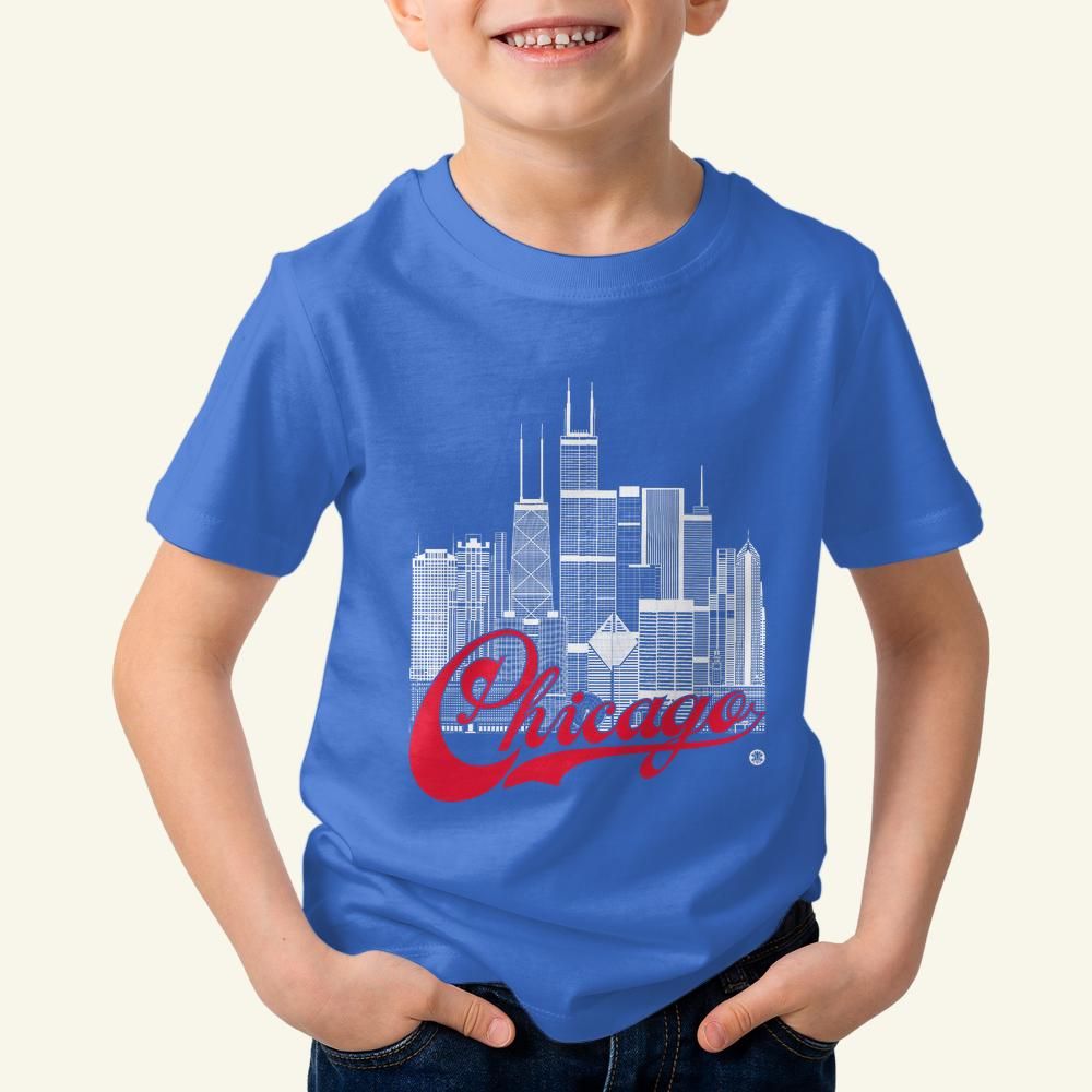 Chi-Town Skyline Toddler T-Shirt – Chicago Fan Edition Sports Colors Tee