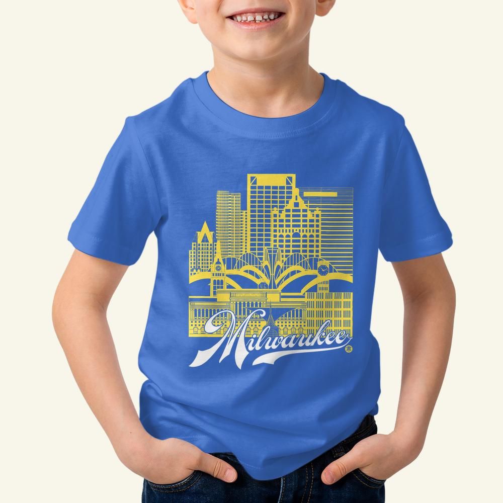 Brew City Skyline Toddler T-Shirt – Milwaukee Fan Edition Colors Tee