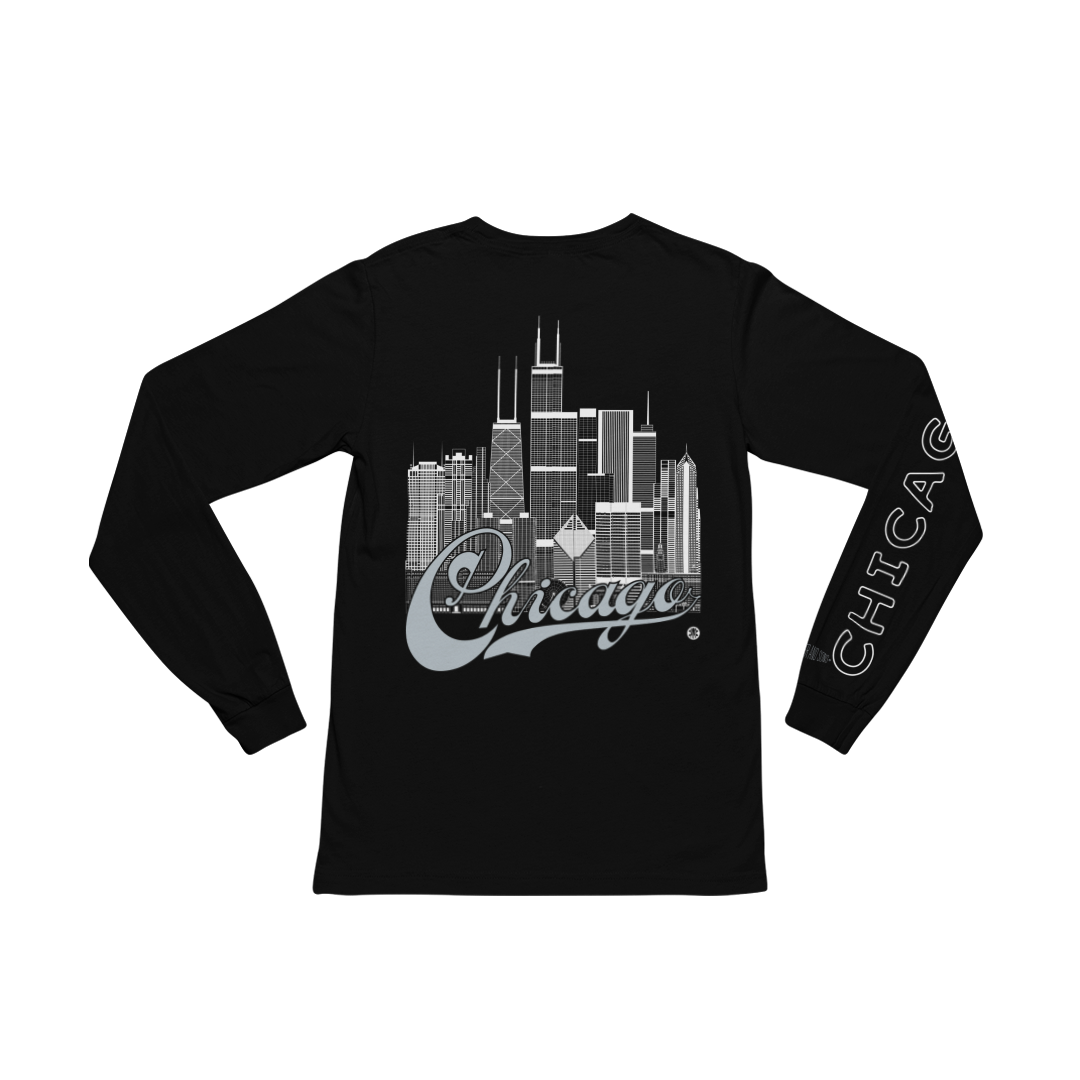 Chicago Skyline Long Sleeve T-Shirt – Chi-Town Fan Edition