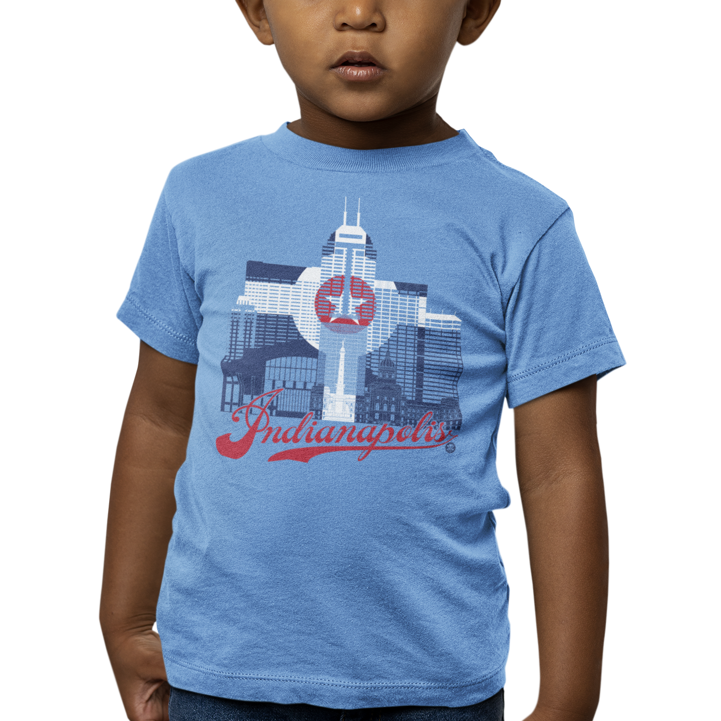Indianapolis Skyline Toddler T-Shirt – Flag Edition | Made in USA Kids Tee