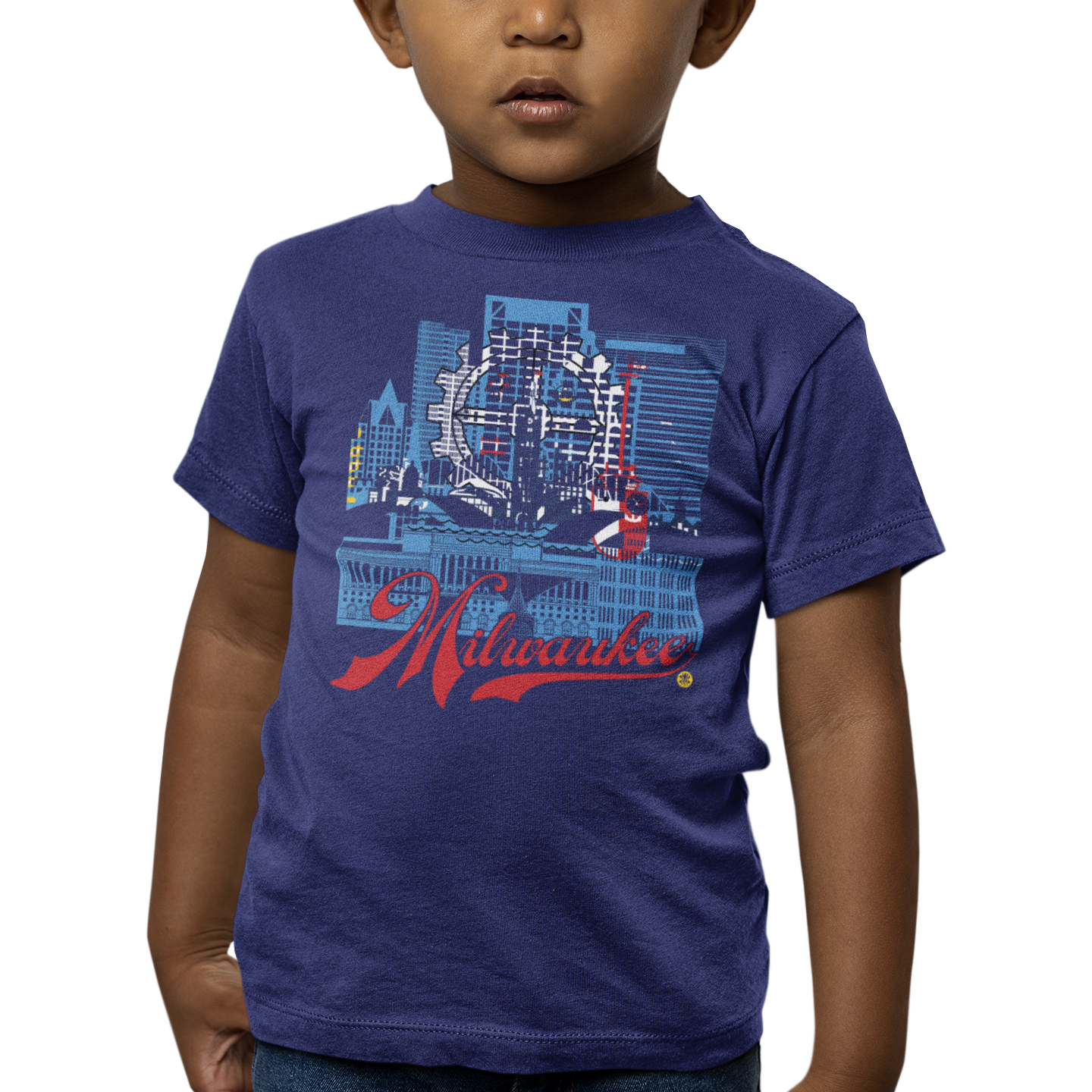 Milwaukee Skyline Toddler T-Shirt – Flag & People’s Flag Edition | Kids Tee