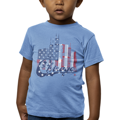 Chicago Skyline Toddler T-Shirt — Flag Edition